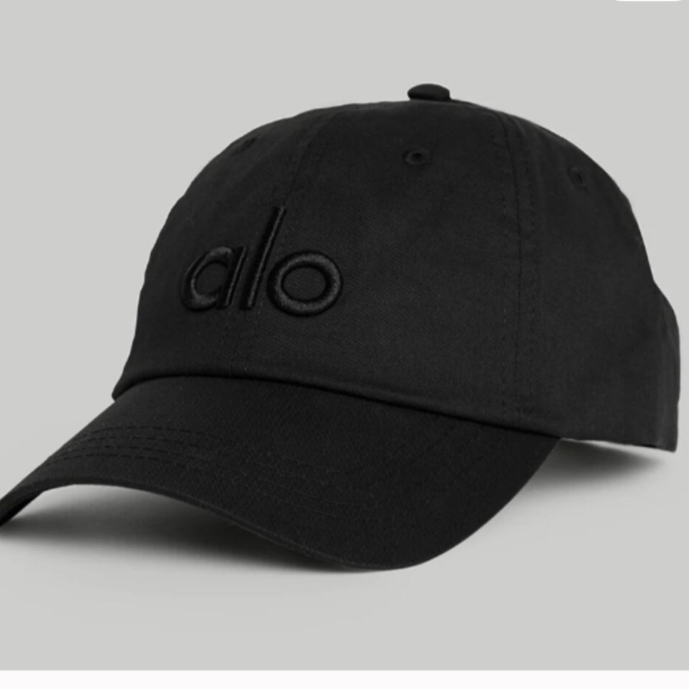 Alo Black on black embroidered logo baseball cap